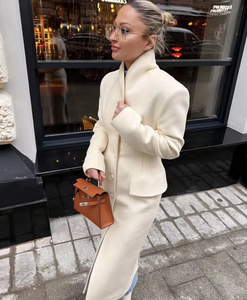 Casual Coats Ladies Autumn Winter Elegant Jacket Lapel Long Coat Women