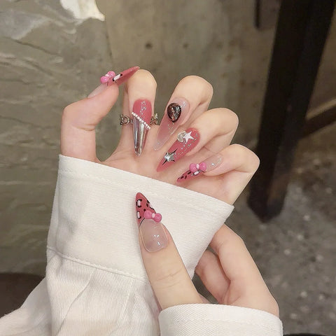French Gel Detachable Hand Pressing Luxury Beautiful Glitter Luxury Customized French Gel Press on Nails