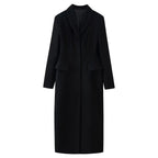 Casual Coats Ladies Autumn Winter Elegant Jacket Lapel Long Coat Women