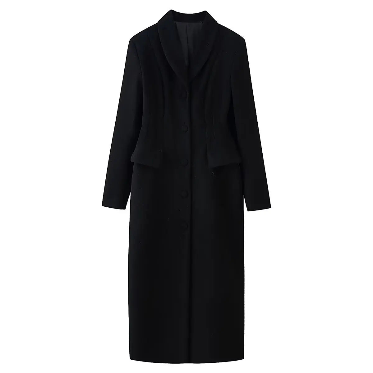 Casual Coats Ladies Autumn Winter Elegant Jacket Lapel Long Coat Women
