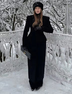 Casual Coats Ladies Autumn Winter Elegant Jacket Lapel Long Coat Women