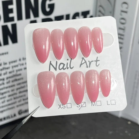Fashionable Almond Nail Decals Popular Press Glue for Finger Application