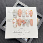 Medium Artificial Fingernails Nail Art French False Nails Press on Nails