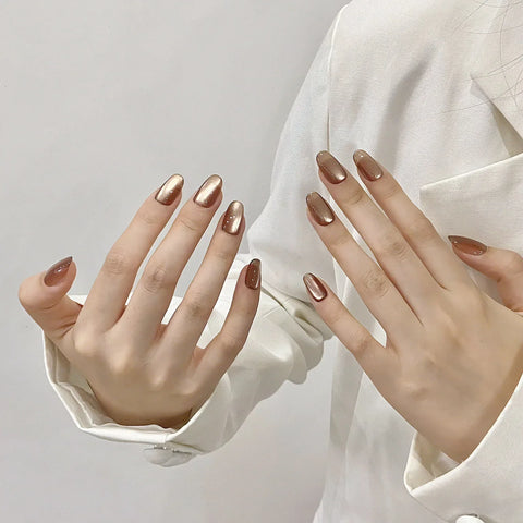 High Quality False Nail Cat's Eye Detachable ABS Press on Nails Various Colors Artificial Nail
