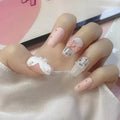 Medium Artificial Fingernails Nail Art French False Nails Press on Nails