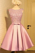 Apliques de Vestido de Fiesta con Lazo y Satén, Corto