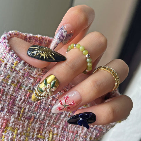 NewCharm Miss's Press On Nails 10 Pcs 3D Salon DesignCarefully designed pure handmade press-on gel nails