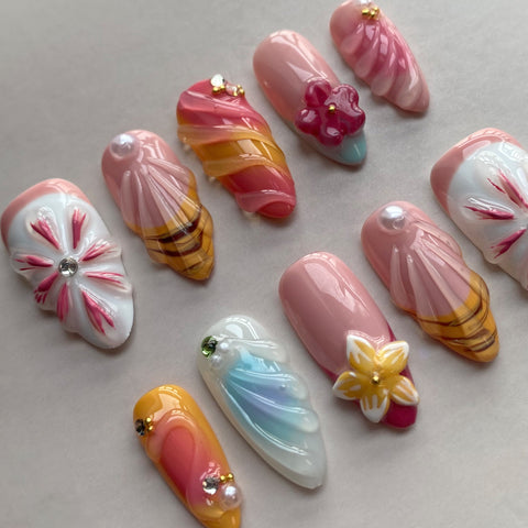 Pinky BlossomCarefully designed pure handmade press-on gel nails