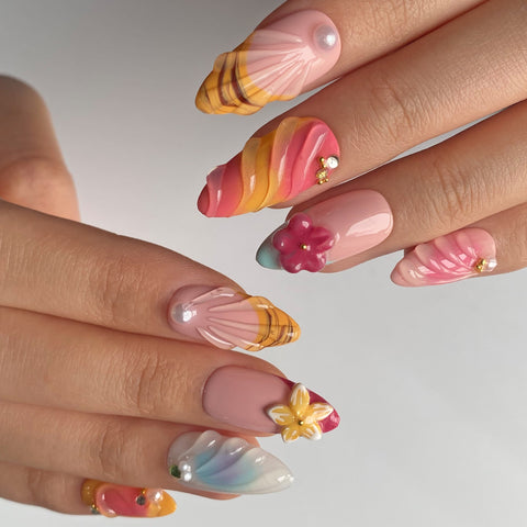 Pinky BlossomCarefully designed pure handmade press-on gel nails