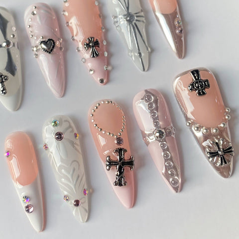 Hot SaleCrossHandmade Artificial Gel Nail Press-On Nails