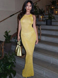 Knitted See Through Maxi Vacation Dress