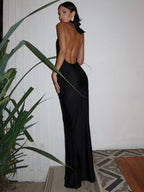 High Slit Halter Dress