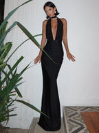 High Slit Halter Dress