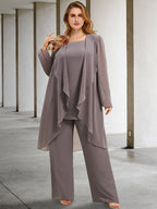Chiffon-Hosenanzüge mit Jacke für die Mutter der Braut 