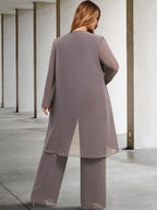 Chiffon-Hosenanzüge mit Jacke für die Mutter der Braut 