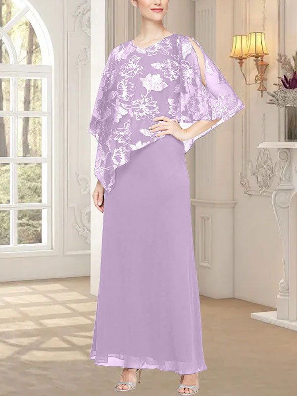 Langes Glitzer-Mesh-Kleid mit neuartigem asymmetrischem Überwurf-Oberteil 