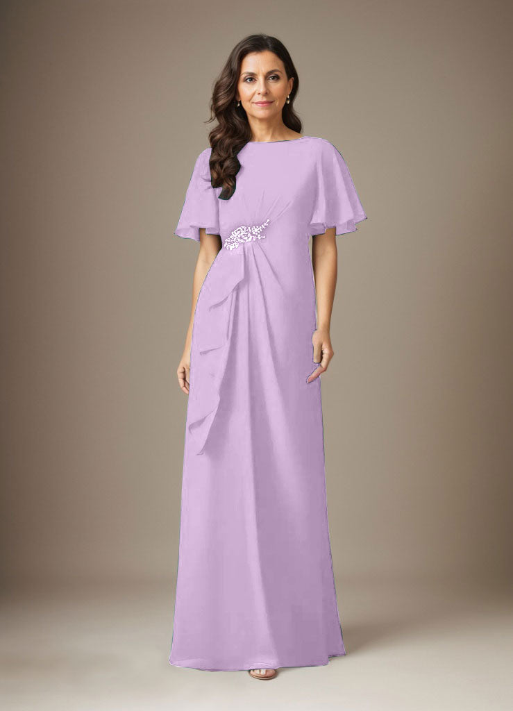 Vestido de gasa con cuentas en azul marino oscuro