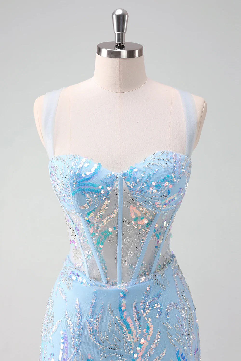 Light Sequined Embroidery Tight Corset Homecoming Dress