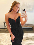 MERMAID SWEETHEART NECK SEQUINS PROM DRESS