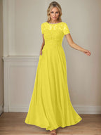 Dunkelblaues A-Linien-Pailletten-Chiffonkleid mit U-Boot-Ausschnitt 