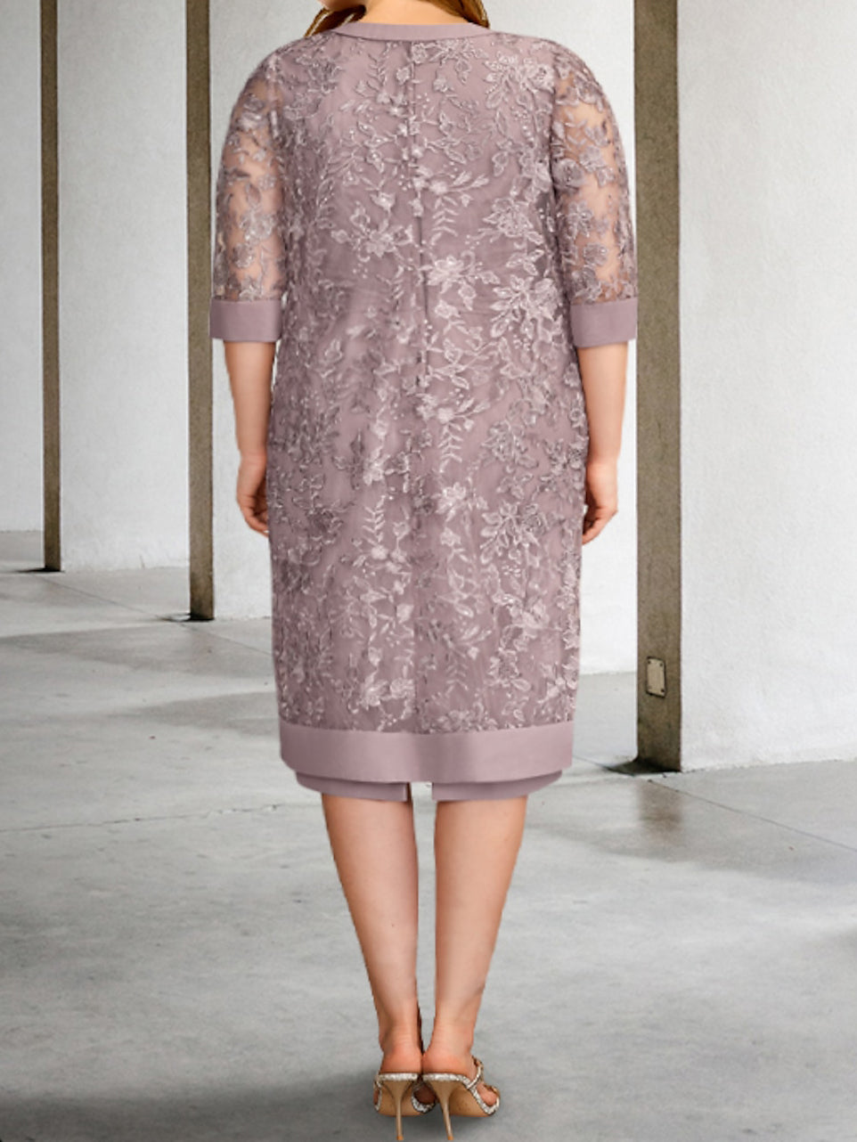 Vestidos de madre de la novia con corte tubo/columna y chaqueta 
