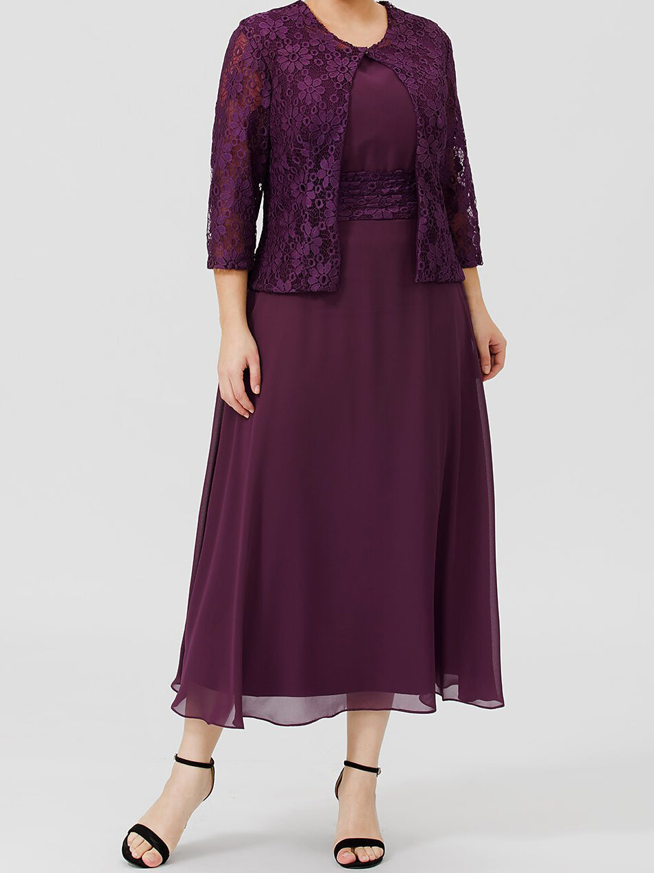 A-Linien-/Prinzessinnen-Kleider für die Mutter der Braut mit Applikationen und Jacke 