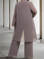 Chiffon-Hosenanzüge mit Jacke für die Mutter der Braut 