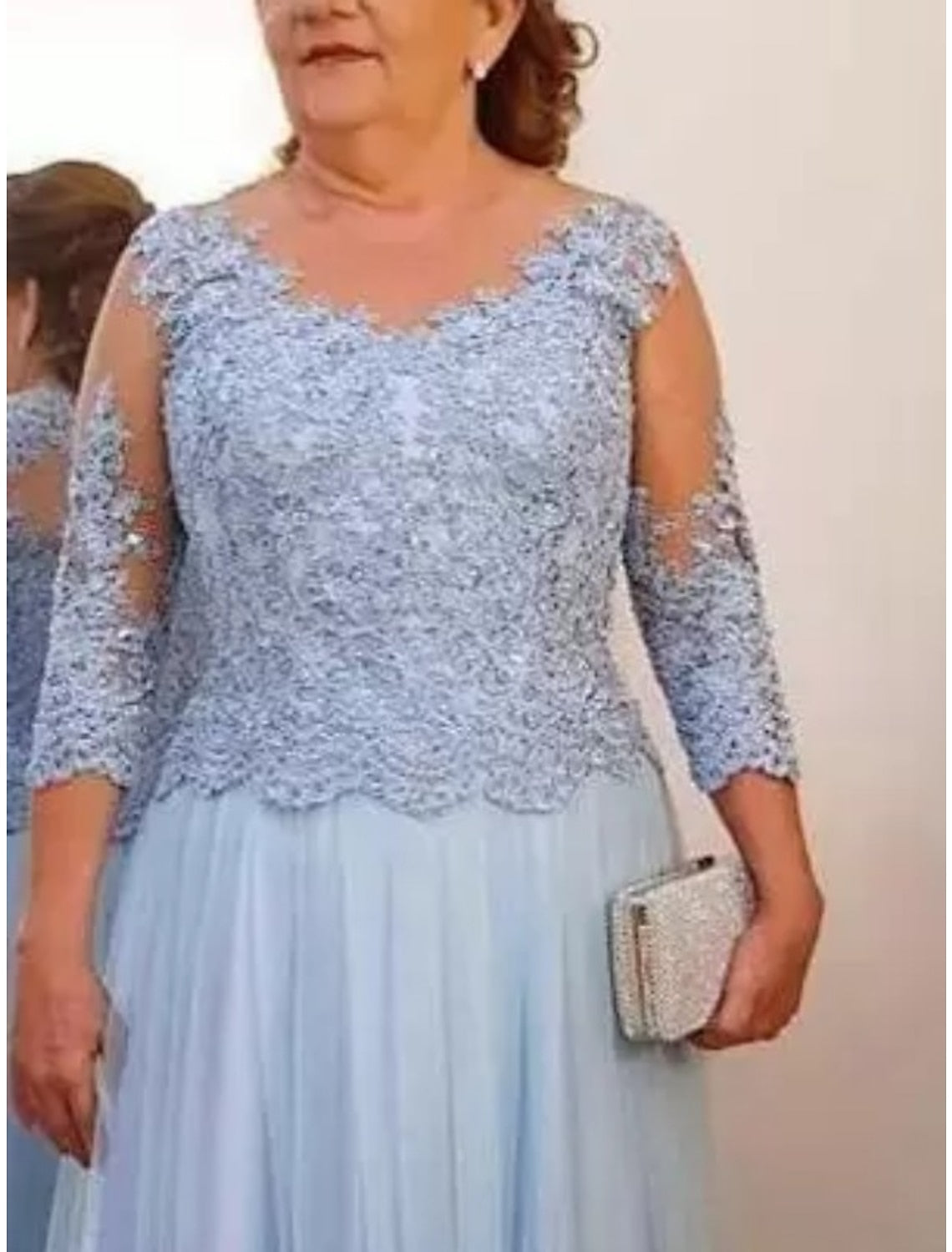 Vestidos de madre de la novia de tul con corte A/princesa y apliques 