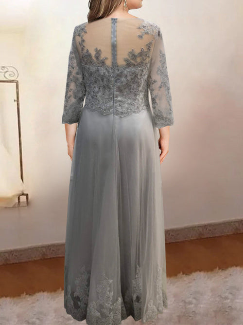 A-Line/Princess Tulle Mother of the Bride Dresses with Applique