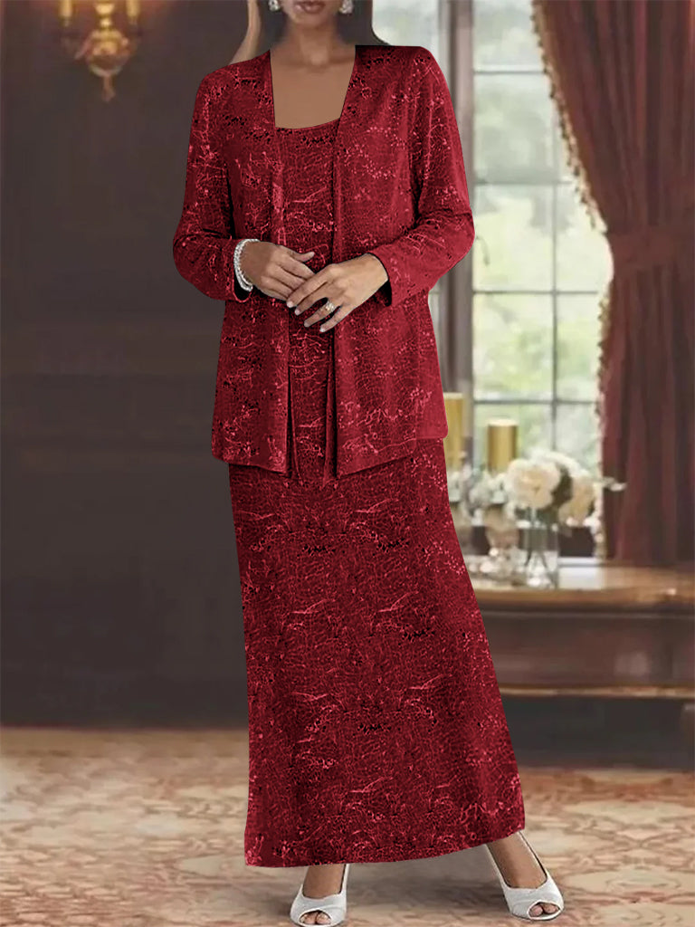 Chiffon-Kleider für die Mutter der Braut mit Pailletten und Jacke 
