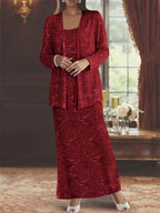 Chiffon-Kleider für die Mutter der Braut mit Pailletten und Jacke 