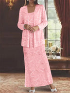 Chiffon-Kleider für die Mutter der Braut mit Pailletten und Jacke 