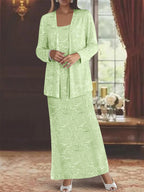Chiffon-Kleider für die Mutter der Braut mit Pailletten und Jacke 