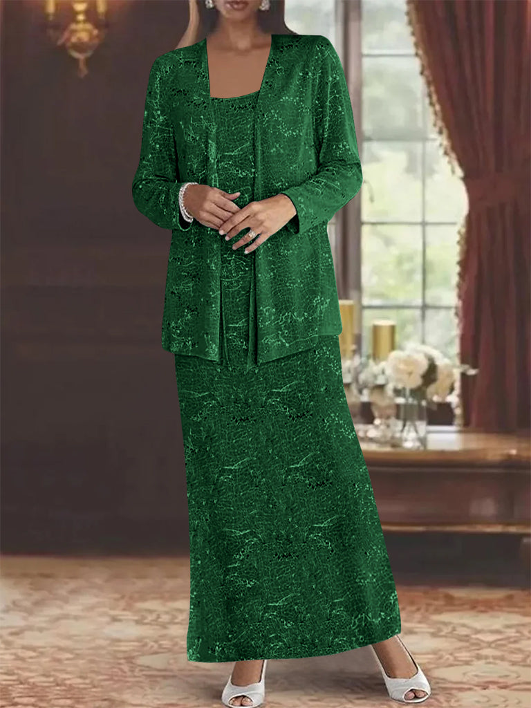 Chiffon-Kleider für die Mutter der Braut mit Pailletten und Jacke 