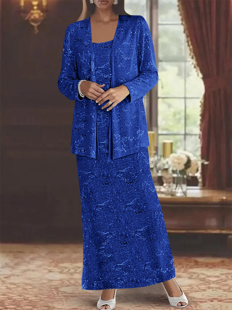 Chiffon-Kleider für die Mutter der Braut mit Pailletten und Jacke 