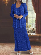 Chiffon-Kleider für die Mutter der Braut mit Pailletten und Jacke 