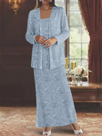 Chiffon-Kleider für die Mutter der Braut mit Pailletten und Jacke 