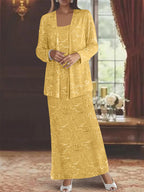 Chiffon-Kleider für die Mutter der Braut mit Pailletten und Jacke 