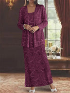 Chiffon-Kleider für die Mutter der Braut mit Pailletten und Jacke 