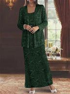 Chiffon-Kleider für die Mutter der Braut mit Pailletten und Jacke 
