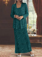 Chiffon-Kleider für die Mutter der Braut mit Pailletten und Jacke 