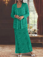 Chiffon-Kleider für die Mutter der Braut mit Pailletten und Jacke 
