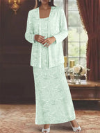 Chiffon-Kleider für die Mutter der Braut mit Pailletten und Jacke 