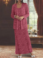 Chiffon-Kleider für die Mutter der Braut mit Pailletten und Jacke 