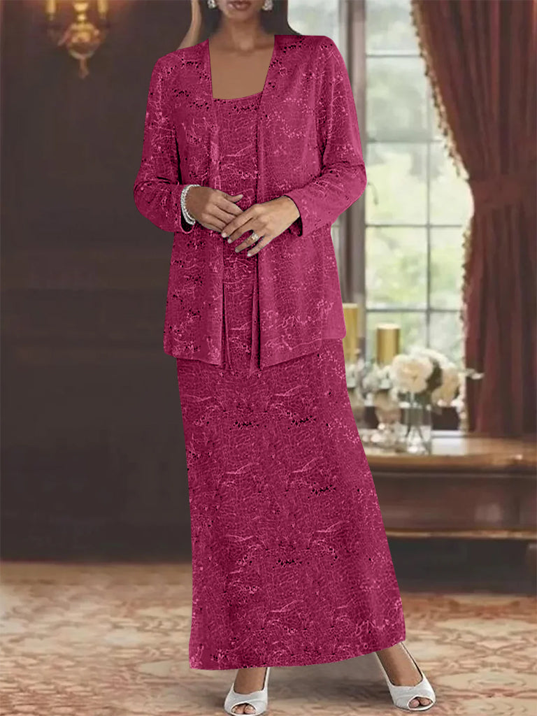 Chiffon-Kleider für die Mutter der Braut mit Pailletten und Jacke 