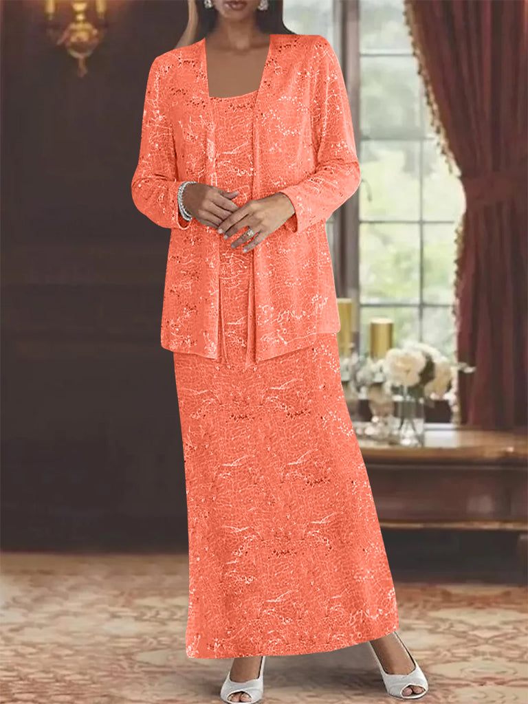Chiffon-Kleider für die Mutter der Braut mit Pailletten und Jacke 