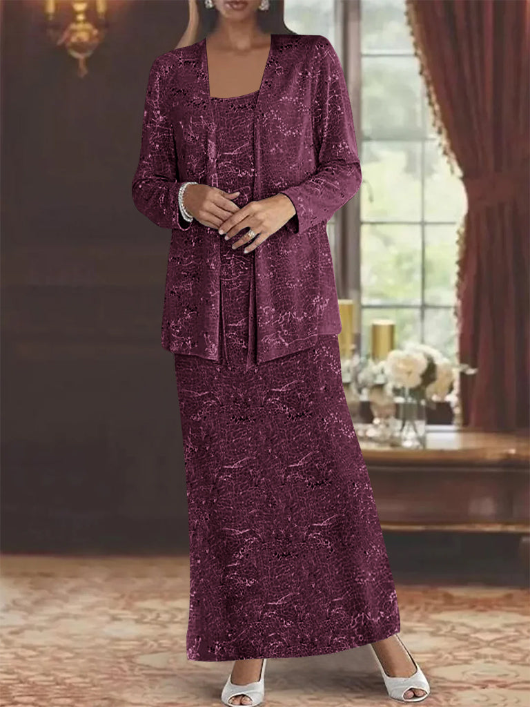 Chiffon-Kleider für die Mutter der Braut mit Pailletten und Jacke 