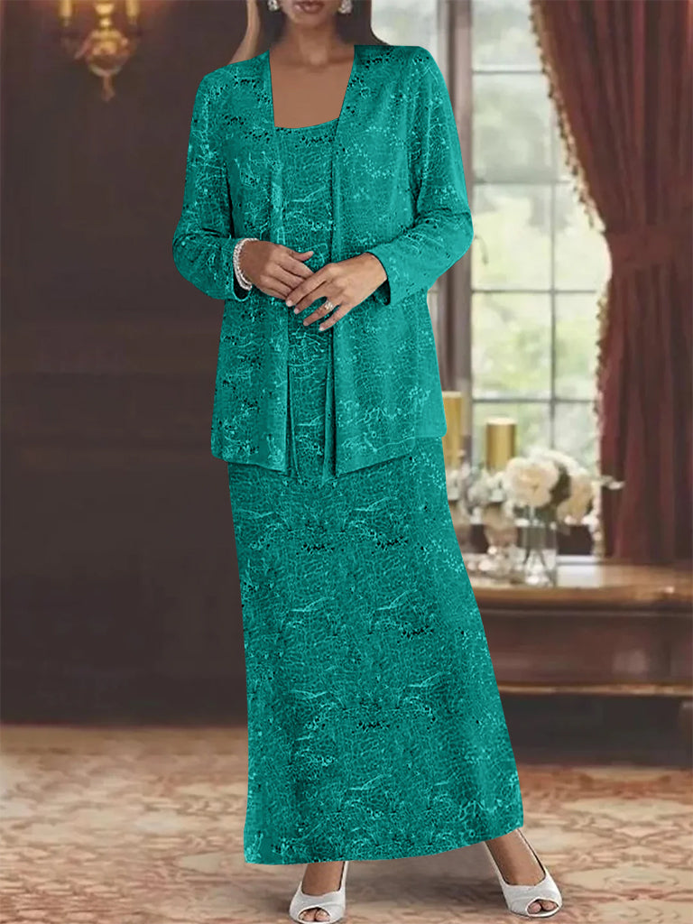 Chiffon-Kleider für die Mutter der Braut mit Pailletten und Jacke 