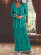 Chiffon-Kleider für die Mutter der Braut mit Pailletten und Jacke 
