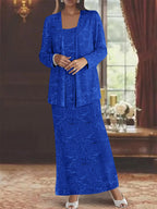 Chiffon-Kleider für die Mutter der Braut mit Pailletten und Jacke 